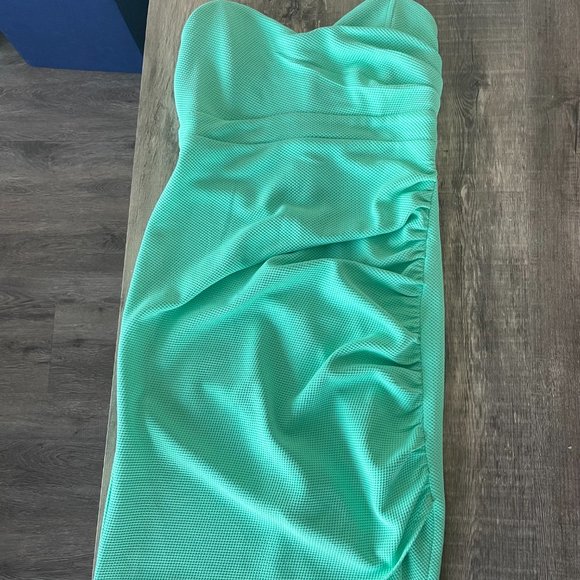 Turquoise strapless dress - Picture 2 of 2